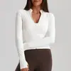 2156 Chaqueta Nueva Cuello Alto Chaqueta de Yoga para Mujer Corte Ajustado Deporte Adelgazante Pilates Entrenamiento Fitness