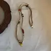 Collar de Cuentas de Piedra de Avellana Moda Nicho Retro Cadena para Clavícula de Madera de Gama Alta