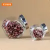 Garrafa de vidro de armazenamento de tambor plano simples, garrafa de vidro de mel, garrafa de vidro de doce de nêspera com tampa, atacado de fábrica