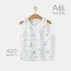 Colete de Bebê Verão Camiseta Infantil Sem Manga Top Camada Base Roupinhas de Bebê Algodão Classe A Unissex Roupas Infantis Fino Respirável