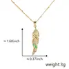Nueva Joyería Creativa Transfronteriza Europea y Americana de Plumas Cobre Microincrustación Circonita de Color Colgante Gota de Aceite Diseño de Nicho Collar para Mujeres