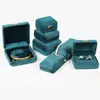 Caja de Joyería con Esquinas Redondeadas y Hebilla Dorada, Delicada Caja de Terciopelo para Anillos, Caja para Collares, Caja para Pulseras, Caja de Regalo de Embalaje para Joyería de Hierro