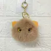 Pingente de gato rosa cabeça de gato montanha montanha boneca de pelúcia feita à mão chaveiro pingente de mochila coração feminino
