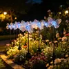 Luces solares de jardín tipo mariposa de fibra óptica transfronterizas para decoración de jardines y patios, iluminación de paisajes y luces ambientales para senderos