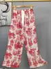 Pantalones de pijama de algodón para mujer, verano, finos, estampados, casuales, de pierna ancha, pueden usar mujeres embarazadas, comercio exterior, pantalones de talla grande
