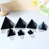 Pirámide de Obsidiana Natural Piedra Cruda Pirámide de Cristal Pulido Torre de Cuatro Lados Entrada del Hogar Adorno de Feng Shui Decoración