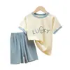 Ropa de Verano para Bebés Niños Niñas Algodón Puro Nuevo Estilo Conjunto Ropa para Casa Pantalones Cortos