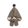 Gorro de lana tejido con protección para los oídos para niños y bebés, transfronterizo, con etiqueta de tela elegante, correas de colores caramelo para niños y niñas