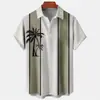 Camisa de manga curta, fina e casual de verão para praia, cor degradê para homens