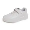 Tenis Blancos para Niños para Primavera y Otoño, Zapatos Deportivos Blancos para Niños, Zapatos de Suela Plana para Estudiantes de Primaria, Zapatos para Niñas con Cierre de Velcro, Zapatos Blancos