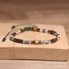Pulsera Nueva Estilo Pura Hecha a Mano, Pulsera Tejida Personalizada con Cuentas de Rejilla 2*4, Pulsera de Piedra Natural para Yoga con Patrones Creativos