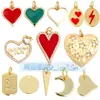 M18 L26 K07 Accesorios para joyería DIY colgante de cobre puro colgante pequeño luna triángulo corazón de melocotón redondo marca