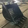 Caçamba gradeada hidráulica para escavadeira, caçamba peneira gradeada para escavadeira, caçamba tipo gancho para cascalho, caçamba para limpeza de valas de lixo
