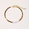 Pulsera de Piedra Ojo de Tigre Natural con Cristales Swarovski para Mujer, Estilo de Lujo Ligero de Alta Gama, Cuentas de Oración Budista, Joyería al por Mayor