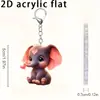 Pingente decorativo pequeno, plano, novo, impresso em 2D, moderno, simples, com estampa de animal em desenho animado, chaveiro com personagem.