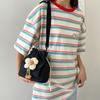 Bolsas de Moda Transfronterizas para Mujer 2026 Nuevo Bolso Cubo de Lona Fresco y Moderno Bolso Cruzado Floral Lindo y Femenino para Mujer