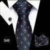 Corbata azul de tres piezas para hombre, corbata formal, suministro directo de fábrica, transfronterizo