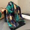Nova Moda Estilo Primavera e Verão 2025 Lenço Longo de Seda Elegante Lenço Longo de Cetim Lijing para Mãe Leve Versátil para Viagem