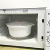 Utensilios especiales para calentar en microondas, lonchera engrosada para calentar alimentos, bandeja vaporera ligera, tazón redondo de plástico con tapa