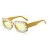 Gafas de Sol de Perlas para Mujer, Gafas Cuadradas Modernas y Elegantes con Pedrería, Gafas de Sol Hip-Hop Transfronterizas