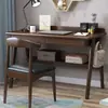 Mesa de Computador de Madeira Maciça Estilo Nórdico para Casa com Gaveta Mesa de Estudo para Estudante Simples para Quarto ao Lado da Cama Mesa e Cadeira de Escritório