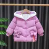 Liquidação de Inverno Roupas Infantis de Algodão Jaqueta de Algodão Estilosa para Meninas Casaco de Algodão Engrossado para Crianças