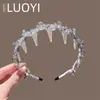 Nova Tiara de Cristal Estilo Coreano 2025 com Toque de Luxo, Pente com Dentes para Controlar Fios Soltos, Tiaras Versáteis para Lavar o Rosto, Acessório de Cabelo