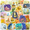 Nuevo juego transfronterizo de 50 piezas de pegatinas de animales del bosque en acuarela con citas inspiradoras en inglés, pegatinas de animales pequeños con texto temático de sanación