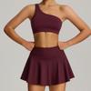 Traje de falda de tenis nuevo europeo y americano para mujer, bádminton, correr, yoga, traje de falda, falda deportiva de fitness antirroce