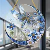 Atrapasol de Acrílico con Libélula de Porcelana Azul y Blanca para Decoración de Jardín - Regalo Perfecto de Inauguración de Casa o Acción de Gracias
