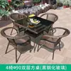Conjunto de Mesa e Cadeiras de Lazer para Varanda de Três Peças, Mesa de Chá e Cadeiras de Lazer, Cadeiras de Rattan para Pátio, Mesas e Cadeiras de Rattan para Exterior