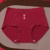 Ano do Zodíaco Ankora Vermelho Renda Francesa Sexy Roupa Íntima Feminina 10A Forro Antibacteriano Cintura Média Calcinha para Casamento Feminino