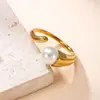Novas Joias de Aço Inoxidável Transfronteiriças, Anéis Empilháveis Leves de Luxo Estilo Ins, Anéis Redondos Abertos Fundidos, Venda Direta do Fabricante