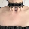 Colar Gargantilha de Renda Preta para Mulheres, Joia de Corrente para Pescoço Estilo Gótico, Item Quente Transfronteiriço