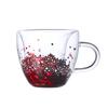 Taza de café de doble capa con forma de corazón INS, taza de desayuno de amor, taza de leche, taza de oficina de vidrio de borosilicato transparente