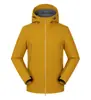 Jaqueta softshell à prova d'água, vento e poeira personalizada, vestuário de trabalho com capuz, jaqueta de trabalho com forro de fleece para atividades em equipe com impressão de logotipo