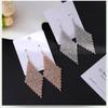 Borsalina Moda Europea y Americana Pendientes Completos de Diamante Pendientes de Moda Versátiles de Lujo Ligero Pendientes de Cadena con Garras Completas de Diamante