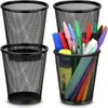 Porta Plumas de Malla Metálica Cónico Porta Plumas Simple de Hierro Negro Arte para Escritorio de Oficina Estudiante Almacenamiento de Papelería Porta Plumas