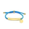 Pulsera de Cuerda de Mano Multicolor Transfronteriza Europea y Americana Material en Blanco Accesorios Redondos Pequeños Listos para Usar Regalo de Grabado Pulsera de Acero Inoxidable