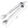 Pegador de gelo de aço inoxidável espessado pegador de cubo de gelo antiderrapante pegador de gelo de rapadura fruta pequeno pegador ingredientes de cozinha pegador de comida