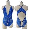 Ropa Interior Sexual Europea y Americana Sin Quitar Tease Entrepierna Abierta Ligeramente Gorda Pasión de Alta Gama Encanto de Medianoche Encaje Perspectiva Pijamas Sexys