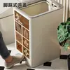 Cubo de basura con tapa operada con el pie para baño, inodoro, hueco estrecho, uso doméstico, con tapa, gran capacidad, papelera para huecos estrechos