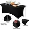 Especializado para Comercio Exterior, Fundas Elásticas para Mesas Transfronterizas para Banquetes de Bodas, Restaurantes de Lujo, Banquetes de Hotel, Decoraciones de Boda, Poliéster, Color Sólido, Forma Cuadrada