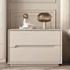 Mesita de noche de madera maciza de alta calidad, mueble auxiliar para dormitorio, instalación gratuita, estilo moderno simple, nuevo armario de almacenamiento, estilo de lujo ligero color crema