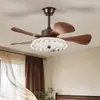 Ventilador de techo retro estilo francés con potente flujo de aire, nuevo modelo 2026, ventilador de techo y luz integrados para comedores, diseño creativo de mediados de siglo para dormitorios