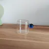 Taza de Té Esférica Transparente con Manija de Bola de Color Estilo Ins Taza Pequeña para Leche Hogareña Vidrio Resistente a Altas Temperaturas Taza de Té Pequeña