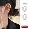 Pendientes de aro lisos con pasador de plata 925 para mujer, pendientes huecos rayados de alta gama, pendientes de botón únicos, pendientes de diseño nicho para mujer