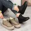 Zapatos de Algodón para Mujer Comercio Exterior Transfronterizo Botas de Nieve con Forro de Felpa, Botas Versátiles Gruesas sin Cordones para Mujer, Botas Resistentes al Frío y Cálidas