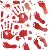 Nuevo Nuevo Extraño Disfraces de Halloween Suministros Piezas de Pies Sangrientos de Terror Pegatina Pegatina para Ventana de Cristal Rojo Horror