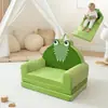 Comercio Exterior Dibujo Animado Cocodrilo Sofá Pequeño Infantil 2 en 1 Plegable Sillón Reclinable para Niños Pequeños Cojín de Felpa Perezoso Multifuncional